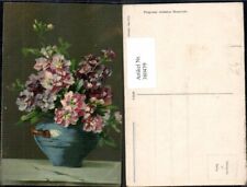 380439,Künstler Ak Blumen Rosa u. Violette Blüten Vase 