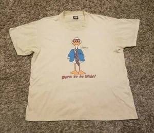 VTG Screen Stars 80s Single Stitch Duck Born to be Wild California TShirt Men XL - Picture 1 of 6
