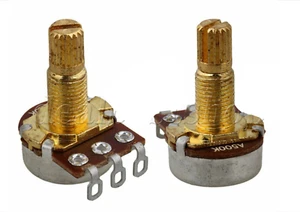 2 MINI POTENTIOMETRES A500k SPLIT SHAFT (log) - filetage 10mm - - Bild 1 von 4