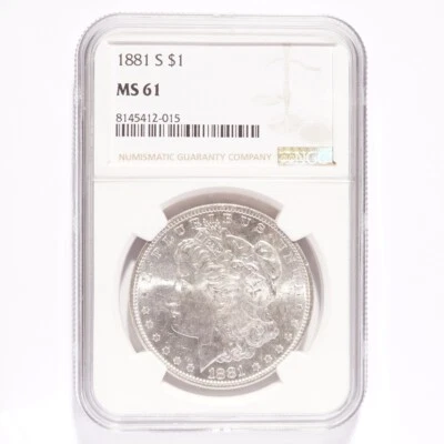 Dólar de plata Morgan 1881 NGC MS61 Foto 1 de 2