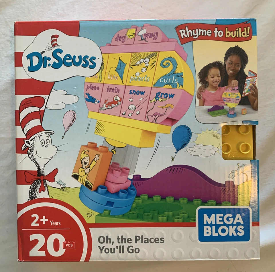 ️dr. Seuss Oh The Places You'll Go Rhyme to Build Mega Bloks Playset Blocks20pcs