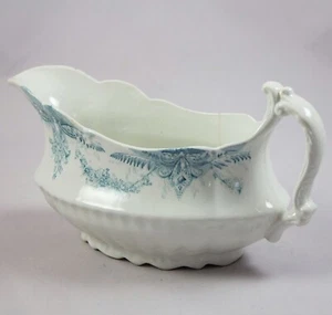 Aquilla Blue by Pitcairns Ltd Gravy Boat Ironstone Tunstall England c. 1894-1901 - Picture 1 of 11