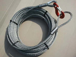 Forstwindenseil GRIZZLY 12 mm hochverdichtet, flexibel, mit Schlaufe und Haken - Bild 1 von 3