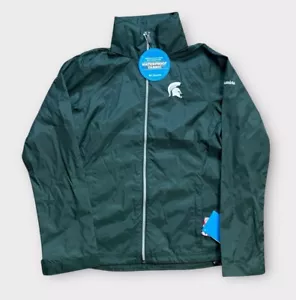Columbia Windbreaker Jacket Women’s Size Small Green Michigan State Spartans NWT - Picture 1 of 11