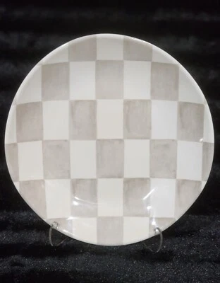 5 platos de ensalada de melamina marrón topo crema a cuadros 9" a cuadros moca Shabby Chic Foto 1 de 4