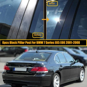 Fit For BMW 7 Series E65 E66 2001-2008 Glossy Black Window Door Pillar Post Trim - Picture 1 of 18