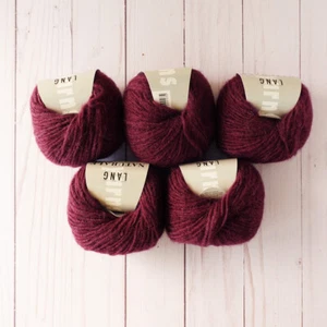 Lang Naturale ~ Lot of 5 ~ #64 Wine Red ~ Alpaca Mohair Merino ~ Soft - Picture 1 of 4
