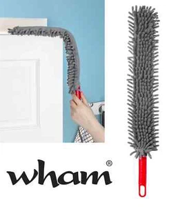 WHAM Microfibre Chenille Duster – 60cm Flexible Long Handle, Washable Head - Picture 1 of 5