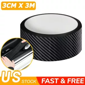 Car Interior Door Sill Scuff Cover Carbon Fiber Vinyl Wrap Sticker Accessories - Picture 1 of 12
