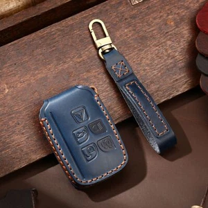 Leather Car Key Cover for Land Rover Range Rover Sport LR2 LR4 Evoque Jaguar XF  - Imagen 1 de 9