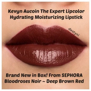 NIB KEVYN AUCOIN The Expert Lip Color BLOODROSES NOIR RED Brown Lipstick SEPHORA - Picture 1 of 9