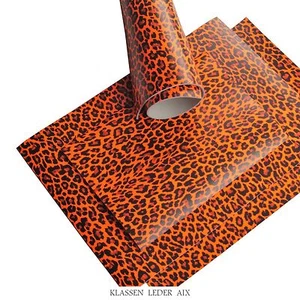 Rindleder Neon Orange Leopard Design 2,3mm Dickleder A4 Stück Leather 41 - Bild 1 von 1