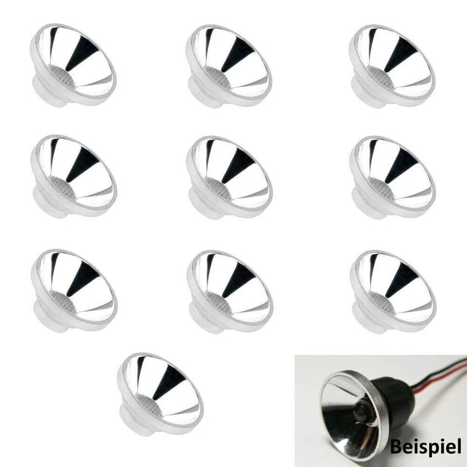 LED Reflektor 18mm für 5mm LEDs als Flutlichtstrahler Scheinwerfer 10 Stück S087 - Bild 1 von 3