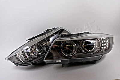 BMW 3 Series E90 E91 2008-2011 Facelift Bi Xenon Headlights Front Lamps PAIR OEM - Image 1 of 2
