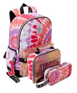 NEW Justice Backpack 17” laptop backpack, lunch tote, & pencil case 3 piece set - Picture 1 of 4