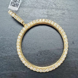 10k Yellow Gold 1.35ct Real Diamonds Bezel For Centenario 50 Peso Mexico Coin - Picture 1 of 9