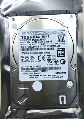 Toshiba MQ01ABD 1TB,Internal,5400 RPM,6.35 cm (2.5") (MQ01ABD100) Desktop HDD - Image 1 of 2