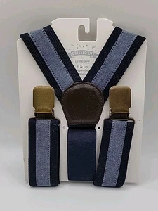 New Dressed Up By Gymboree Blue Kids Suspenders. Size 6 And Up With Brass Clips - Picture 1 of 3
