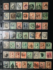 US 19th Century Stamp FANCY CANCEL COLLECTION on Stock Page - Picture 1 of 3