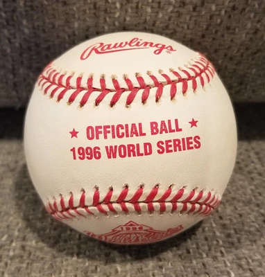 NY Yankees vs. Atlanta Braves 1996 World Series Baseball Derek Jeter - Image 1 of 4