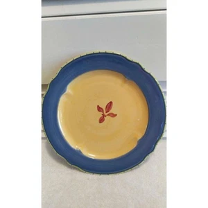 Pfaltzgraff Pistoulet Jana Kolpen 10-7/8" stoneware blue rim dinner plate - Picture 1 of 12