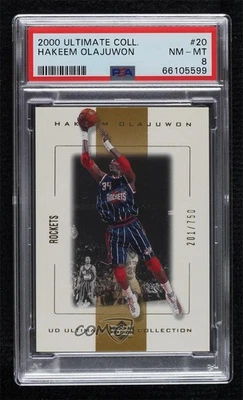2000-01 UD Ultimate Collection /750 Hakeem Olajuwon #20 PSA 8 HOF - Image 1 of 2