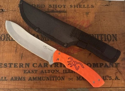 CUCHILLO DE CAZA RMEF BROWNING HOJA FIJA CON VAINA, FUNDA ¡¡NUEVO!! Modelo 0447R Foto 1 de 4