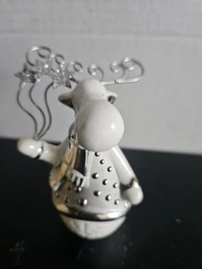 Figura MOOSE Original Pier 1 4 1/2" Plata Cerámica Oro Plata con Caja Excelente Estado - Imagen 1 de 8