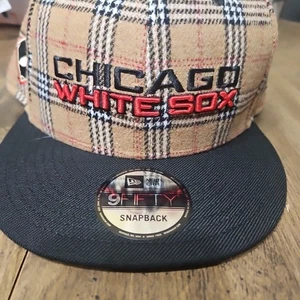 Chicago White Sox Black Brown Plaid 9Fifty SnapBack New Era Hat Cap - Picture 1 of 5