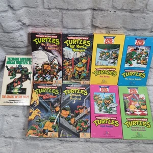Lot 9 TMNT Teenage Mutant Ninja Turtles Cartoon VHS Cassette Tapes FHE BK Kids - Picture 1 of 10