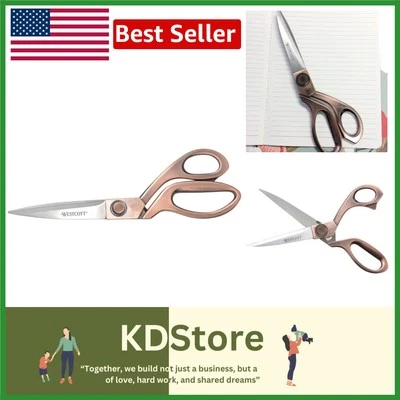 Stylish 8-Inch Stainless Steel Scissors with Copper-Finish Handle for Crafts - Image 1 of 4