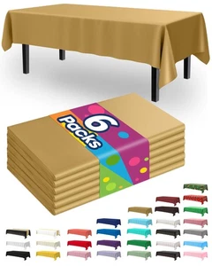 Plastic Table Cloth Disposable 6 Pack 54 x 108 Inch Table Cloths Graduation D... - Picture 1 of 9