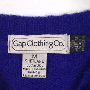 VINTAGE Gap ClothingCo. SHETLAND ENGLAND MADE 100% WOOL ALL PURE Pullover MEDIUM - Picture 1 of 11