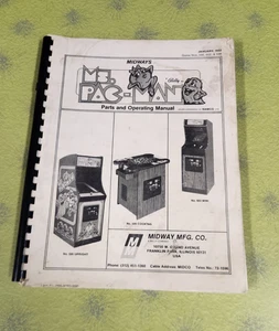 original Factory arcade video game manual Ms Pac-Man Midway Pacman - Picture 1 of 3