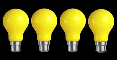 4 x YELLOW Coloured Bayonet Party Festoon Light Globes 18W B22 Bulbs Lamps - Image 1 of 2