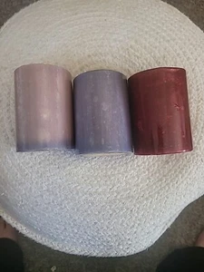 3 Vintage Home Interiors 4" Candles - Cranberry? Blue Berry?? - Picture 1 of 4