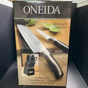 New Oneida Vanguard Collection 13 Piece Tang Knife Set with Block #12051 - Picture 1 of 12