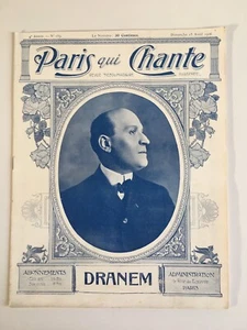 Paris qui chante Wochenzeitschrift Nr.169 Partitur Theater 1906 DRANEM - Bild 1 von 1