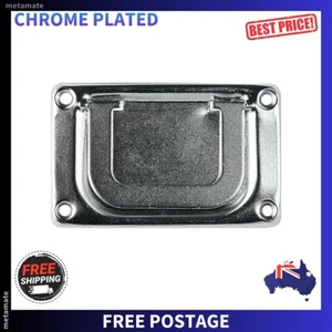 Chrome Plated Bifold Door Pull 75mm x 50mm, Modern Shiny Handle Knob - Picture 1 of 2