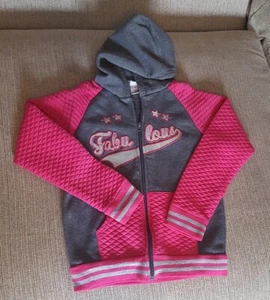 Girls Gray and Pink Hooded Jacket 14/16 - Picture 1 of 3