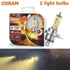 OSRAM Fog Breaker H4 HB2 9003 Halogen Hig/Low Beam 12V 60/55W 2600K Yellow Light - Picture 1 of 7