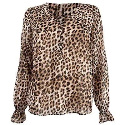 MSRP $60 Maison Jules Women's Leopard Print Top Lana Leopard Size Small - Image 1 of 2
