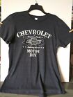 DUNBROOKE Młody męski Chevrolet T-shirt Rozmiar L, szary z białym logo Chevroleta