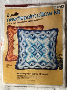 Bucilla Needlepoint pillow Kit~ 4way Bargellow Kaleidoscope Orange Pillow - Picture 1 of 2