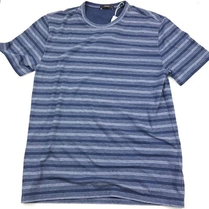 $115 Vince Feeder Striped Pima Cotton Tee T-Shirt Men's Size Small Pebble Blue - Picture 1 of 8