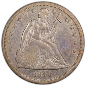 1846 Seated Liberty Silver Dollar - PCGS AU-details; High Grade $1 - Picture 1 of 6