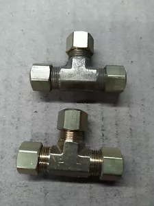 (2) 364-05-05-05 Brass Compression Tube Union Tee Fitting for 5/16" OD Tube - Picture 1 of 1