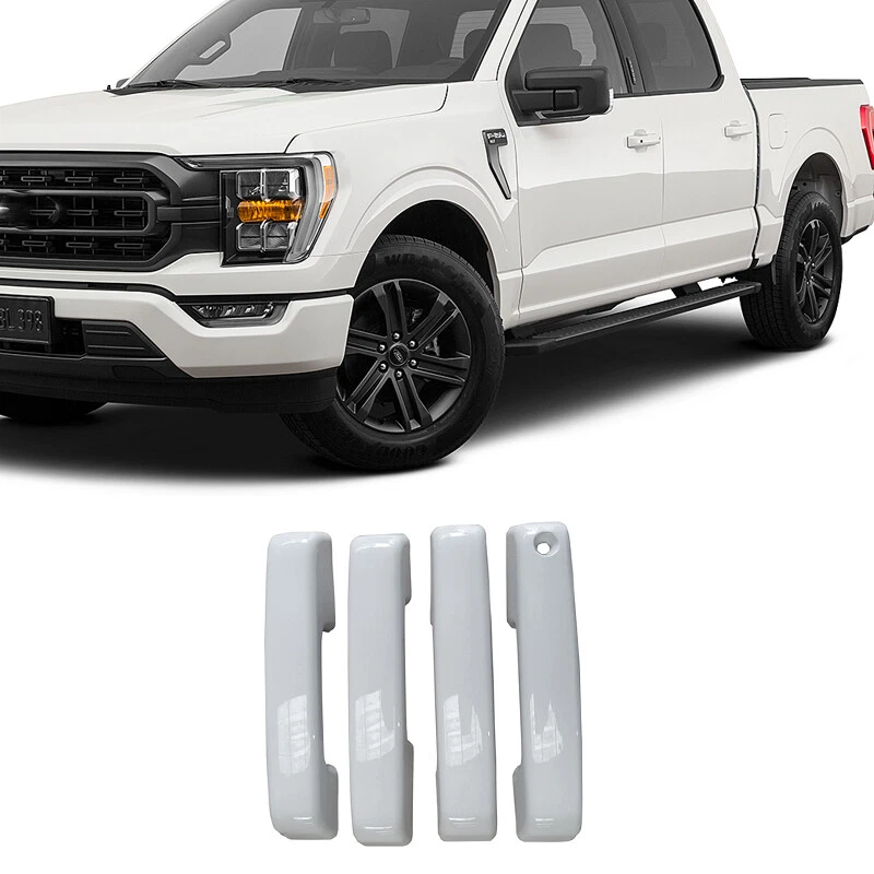 Door Handle COVERS For 2021-2025 Ford F150 Crew Cab W/O SMT Keyhole White - Image 1 of 4
