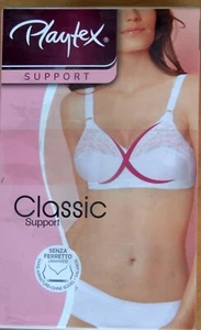 Sujetador Playtex 34D Soporte Clásico Sin Cable Elástico Copa Completa Blanco - Imagen 1 de 6