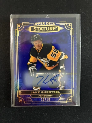 2022-23 Upper Deck Stature Jake Guentzel Auto Blue Parallel 10/10 #87 Penguins - Image 1 of 2